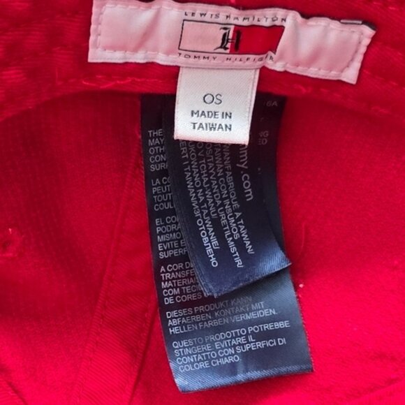 LEWIS HAMILTON X TOMMY HILFIGER Red Corduroy "BLESSED" Hat - Picture 8 of 8